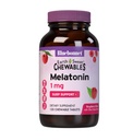 Bluebonnet Nutrition EarthSweet Melatoniini 1 mg Nopeasti toimiva Nopea liuotus Yöllä rentoutuminen & Levokas uni tuki - uniapu - Gluteeniton, vegaaninen - Vadelma maku - 120 purutablettia