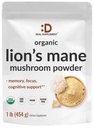 DEAL lisäravinteet Organic Lions Mane Mushroom Powder Supplement, 1500mg per Serving, 1lb ...