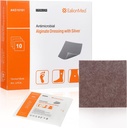 Hopeinen kalsiumalginaatti Haava pukeutuminen Pad 4'x4', 10 pakkausta, korkea absorbency Non-Stick Ag Gauze Patch for Pressure Ulcer,Bed Sore,Leg Sore, Diabeettinen Jalka Ulcer