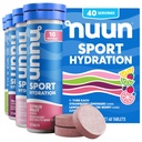 Nuun Sport Elektrolyyttitabletit proaktiiviseen nesteytykseen, sekoitettuja makuja, 4 pakkausta (40 tarjoilua)