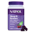 Natrol Sleep + Palauta Magnesium Glycinate Blend Gummies kanssa Melatoniini 5 mg - Rauhallinen magnesium kanssa GABA, kasvitieteellinen sekoitus, kirsikka maku, 60 Gummies