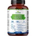 Zazzee D-Chiro-Inositoli, 50 mg kapselia kohti, 90 vegan kapselia, ihanteellinen annostus 40:1 suhde Myo-Inositoliin, 3 kuukauden toimitus, 100% kasvissyöjä, ei-GMO