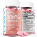 Sokeriton Garcinia Cambogia Gummies 1000 mg 95% HCA L-karnitiini, Vadelma Ketone, Kromi, Vihreä kahvi Bean aineenvaihdunta, energia Boost, 100% Organic Extract, Vegan, Mansikka maku 120 Cts