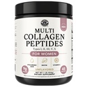 Multi Collagen Peptides Powder Tyypit I, II, III, V, X Multi Collagen Protein Powder with Hyaluronic Acid, Biotiini, C-vitamiini, Ihon hiuskynsien nivelet ja Gut Health - Keto, ei-GMO-lisä
