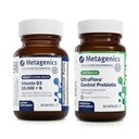 Metageenit D3-vitamiini 10 000 + K (60 Softgels) & UltraFlora Control Probiootti (30 Servings) - Tukee Bone & Heart Health - Aids Terve kehon koostumus