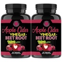 Angry Lisäravinteet Apple Siideri Viinietikka + juurijauhekapselit, puhdas ACV Beetroot 1000 mg per tarjoilu, typpioksidi Booster & digestiivinen terveys miesten ja naisten 60ct, 2 pakkaus (120ct yhteensä)