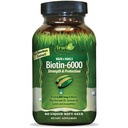 Irwin Naturals Biotin-6000 tukee tervettä ihoa, hiuksia ja kynsiä - 60 nestemäistä Softgels - vahvuus + suoja korkealla teho 6000 mcg, Bamboo, Avokado, Kookos & enemmän - Maksimaalinen imeytyminen