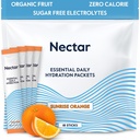 Nectar Hydration Packets - Elektrolyyttejä Powder Packets - Ei sokeria tai kaloreita - Organic Fruit Liquid Daily IV Electrolytes Powder for Dehydration Relief and Rapid Rehydration (Orange 18 Pack)