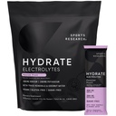 Sports Research® Hydrate Elektrolyyttejä Powder Packetit - Sokerittomia ja luontaisesti maustettuja vitamiineja, kivennäisaineita ja kookosvettä - Tuet Hydraation - 16 Packets - Passion Fruit