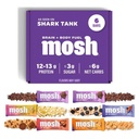 MOSH Variety Pack Keto Protein Bars, High Fiber, Low Carb, Gluteeniton, Korkea proteiini, Aivojen Terve Välipala Ashwagandha, Lion's Mane, 6 Count