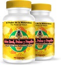 Nutrisalud Tuotteet Jalea Real, Polen y Propoleo en UNA sola capsula. Maxima Potencia. Tonico rejuvenecedor, energia Natural, .Set de 2 frascos con 90 caps. c/u.