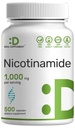 B3-vitamiini Nikotinamidi 1 000 mg per annos 500 kapselia, flunssaton niasiini, välttämätön B3-vitamiini .
