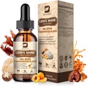 Lions Mane Mushroom Liquid Drops, 8 in 1 Mushroom Complex Supplement with Irish Sea Moss, Chaga, Turkey Tail, Cordyceps & More for Brain, Focus, Kognitive & Immuuni Tuki, Vegan, Persikka Flavor, 60mL