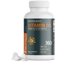 Bronson-vitamiini D3 55000iu (125mcg) 1 vuosi tarjonta terveille lihasten toiminta ja immuuni tuki, ei-GMO, 360 tablettia