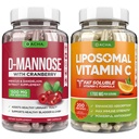 Ultimate virtsateiden terveys Bundle D Mannoosi ja liposomaalinen C-vitamiini, karpalo, ascorbyylipalmitaatti, tehostettu absorptio Formula, Detox, ruokavalion täydentää, rakko tuki