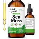 Wild & Organic Sea Moss Liquid Drops - Immuunituki - Irish Sea Moss and Blackdercrack Tincture - Multimineral Chondrus Crispus Supplement - Vegan, Sugar & Alkoholiton - 2 fl oz