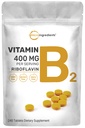 Micro Ingredients Riboflaviini B2, 400 mg Per Serving, 240 Mini tablettia ...