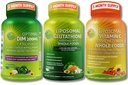 Immuunien, hormonien ja antioksidanttien kokonaismäärä Support Bundle naisille ja miehille Liposomal Glutatione 500 mg + Liposomal C 1500 mg + DIM 200 mg kanssa BioPerine® & Cruceful Whole Foods