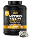 Lihastech Whey Protein Powder (Cookies & Cream, 5LB) - Nitro-Tech Whey Protein Isolate Smoothie Mix Lean Muscle & Recovery - 24g Whey Gold Protein for Women & Men - Pakkaus Toukokuu Vary