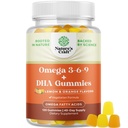Kasvissyöjä Omega 3 Gummies for Aikuinen - Kasvissyöjä Omega 3 6 9 DHA Gummies for Brain Bone and Heart Health and Joint Support - Burpless Fish Free Plant Based Supplement Miehet Naiset
