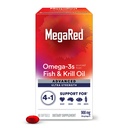 Megared Omega-3 Fish & Krill Oil Supplement 900mg - MegaRed Advanced 4in1, 60 softgels, 2x Lisää Omega-3, sydän, nivelet, aivot ja silmät täydentää, punainen, 60 kreivi