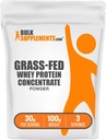 BulkSupplements.com Grass Fed Whey Protein Powder - Whey Protein Concentrate Powder - Mautonta & Gluteenitonta, 30g per tarjoilu, 100g (3.5 oz) (Pack of 1)