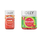 Olly Ultra Strength Hiukset Softgels, tukee hiusten terveyttä, Biotiini, Keratin & Metabolia Gummy Rings, Apple Sider Viinietikka, B12-vitamiini, Kromi