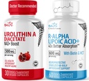 Luonnon fuusiot Urolithin A Diasetaatti 500 mg & R Alpha Lipoic Acid 600 mg (60 kapselia) - Antioksidantti/Energia Bundle