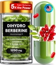 Dihydroberberiini Supplement - Dehydro berberiini Organic - Super berberiini Super täydennysosa Ceylon kaneli & R Alpha lipoic Acid & Apigenin - Hydroberiini 120 kapselia (1 pakkaus)