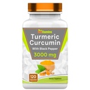tnvitamiinit Turmeeric Curcumin kapselit mustapippuri ... 3000 MG - 120 kapselia ...
