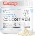 Colostrum Supplement Powder for Humans - Organic Naudan Colostrum täydentää Gut Health, hiusten kasvua, kauneutta ja immuuni tukea - makuamaton (50 tarjoilua)