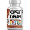 Clean Nutraceuticals Lions Mane 20in1 Sienilisä Turkin pyrstöllä Reishi Cordyceps Chaga Maitake Meshima Poria Cocos Shiitake Oyster Porcini Enoki - 1 Pack