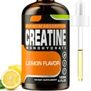 Kreatiini Monohydraatti, nestemäinen Creatiini lihasmassalle, vahvuus, Glute, Booty & Endurance - Creatiini naisille ja miehille hydrolysoitu Collagen & Trehalose - 120 ml Creatiini HCl (sitruunan maku)