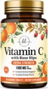 C-vitamiinia täydentää 1000 mg - Extra vahvuus ruusun hiukset Bioflavonoidit - sokeriton C-vitamiini purut pillereitä, Nature's Vit C immuuni tukea ja antioksidantti suojaa - 60 purutabletit