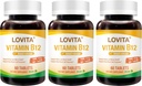 Lovita-vitamiini B12 1000 mikrog (B12-vitamiinia Cyanocobalamiinina), ajoitettu julkaisu B12, kasvisystävällinen, tukee hermostoa, 60 kasvissyöjätablettia (2 kuukauden toimitus) (paketti 3)