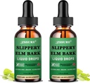 (2 pakkaus) Liukas jalavan Bark nestemäisiä tihkuja, puhdas orgaaninen liukas jalavauute 1000 mg digestiivinen Gut Health, Liukas jalavan tincture Herbal Supplement, Vegan, alkoholiton, ei-GMO, gluteeniton