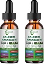 Kalsium Magnesiumsinkkinestetippa, nestemäinen magnesiumglusinaatti 500 mg kalsium 1000 mg D3,K2,B6,B12,Coq10,6X vahvempi kuin Gummie-kapselit (2 pakkaus)