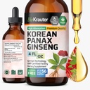 BIO KRAUTER Korean Red Ginseng Extract Liquid - Alkoholiton ja sokeriton Panax Ginseng Supplement - Vegan Immuuni Support Supplement - 4 Fl. Oz.