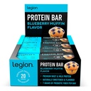 Legion Protein Bar Mustikka Muffini - 100% Whey Protein, Soijaton Protein Bars Prebioottikuitua - Low Fat Terve Protein Bar - Gluteeniton, Luonnollisesti Maustettu, Matala sokeri proteiini Bars (12 kreivi)