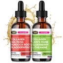 Collagen Mojo Liquid Collagen Peptides with Sea Moss, Bursock Root & Blackderwrack + Lions Mane Mushroom, Elderberry & L-Theanine