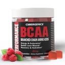 BCAA Gummies, Energy Chews Electrolytes haarautunut ketju Aminohapot, Rakentaa Lean Lihas ja Boost Endurance, 60 Gummies, Berry Flavored