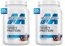 LihasTech Grass Fed Whey Protein Powder for Muscle Gain, Kasvuhormoni vapaa, ei-GMO, Gluteeniton, 20g proteiini + 4,3g BCAA, Triple Chocolate, 1,8 lbs (Pack of 2)