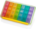 Viikoittain pilleri Organizer - Portable 4 Times-A-Day - vesikosteus-Proof AM / PM pilleri tapauksessa, värikäs 7 päivän lääketieteen haltija pilleri laatikko etiketeillä flutikasonien, lääkkeiden, vitamiinit, ja täydentää