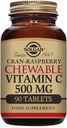 Solgar C-vitamiini 500 mg purutabletti, Cran vadelma maku - 90 Count - Antioksidantti & Immuuni tuki - tukee terve iho & nivelet - ei-GMO, Vegan, Gluteeniton, Kosher - 90 Tarjoilut