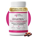 Annatrol Bone & Heart Health Support, Premium Annatto Tocotrienols & Geranylgeraniol (GG) E-vitamiinikompleksi, tukee tervettä kolesterolia, veren sokeritasapainoa, tulehdusta ja maksan toimintaa