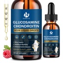 (2 pakkaus) Glukosamiini Chondroitin MSM Liquid Drops, suuri imeytyminen, antioksidantti, immuuni, luu tuki, MSM täydentää miesten ja naisten, vegaaninen, sokeriton, vadelma maku, 1 Fl Oz