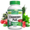 Kasvitieteellinen valinta Cranberry Plus Virtsan tuki - Virtsatie terveys naisille ja miehille karpalo konsentraatti, Uva Ursi, Buchu, kalsium - 60 tablettia