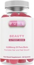 Puhdas kauneus 10 000 mcg Pure Biotin 60 herkullista kasvi perustuu Gummies . Terveet hiukset, ihon ja kynsien tuki Pure, INC.