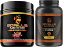 Gorilla Mind Pre Treenout (Strawberry Kipsi) + Premium Whey Protein (Chocolate) - Kattava pino polttoaineen maksimitulokset