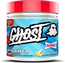 GHOST Gamer: Energy and Focus Support Formula - 40 Servings, Sonic Ocean Water - Nootropic & Natural Kofeiini huomiota, tarkkuus ja reaktioaika - Vegaani, Gluteeniton